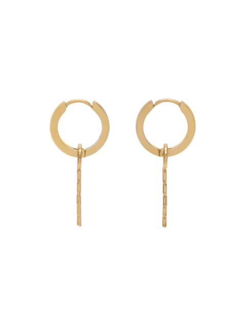 Gold Cross Pendant Earrings