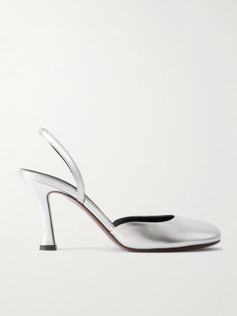 NEOUS Baten Metallic Leather Slingback Pumps