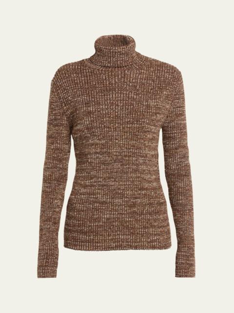 Loro Piana Banff Cashmere Ribbed Turtleneck Sweater