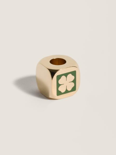 Miu Miu Enameled metal dice charm with four-leaf clover