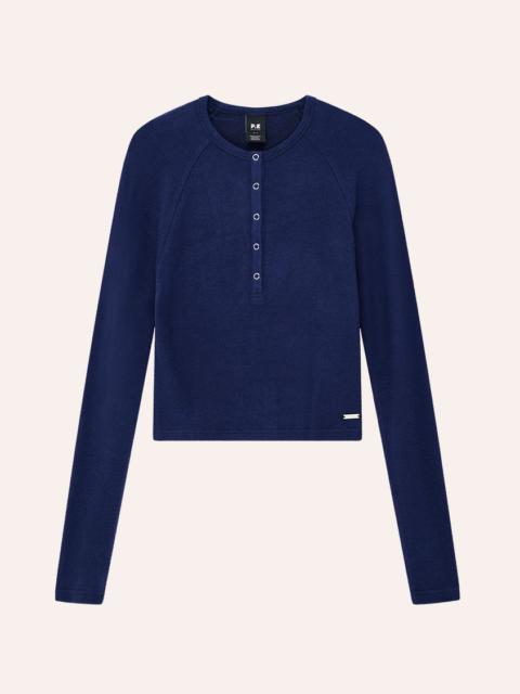 P.E NATION HAVEN LONG SLEEVE TOP IN DARK NAVY