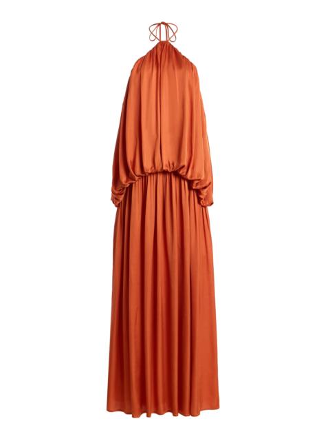 THIRD FORM Dreamt Satin Maxi Halter Dress pink