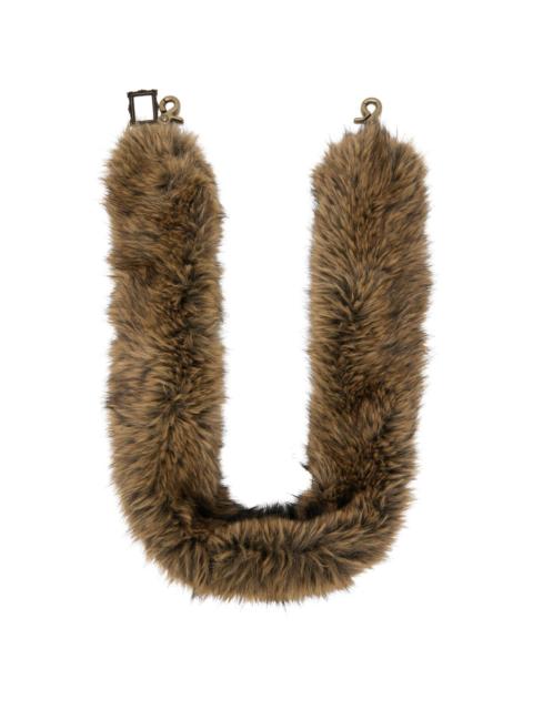 We11done Brown Faux-Fur Keychain