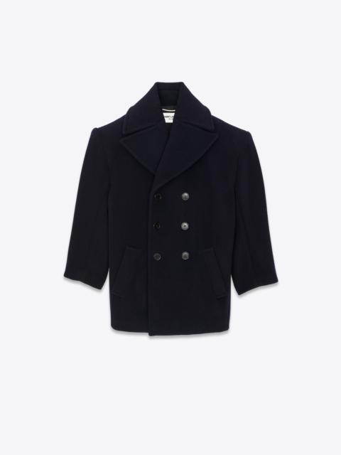 SAINT LAURENT oversized peacoat in chevron wool