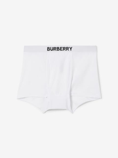 Logo Detail Stretch Cotton Boxer Shorts