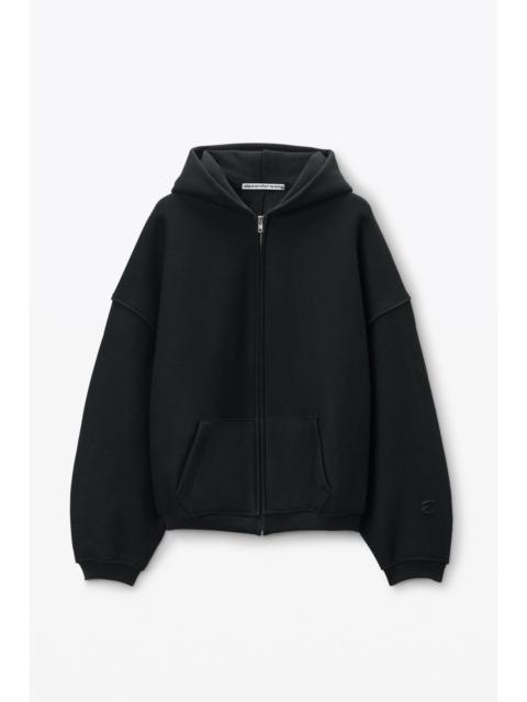 Alexander Wang star zip-up hoodie in dense fleece