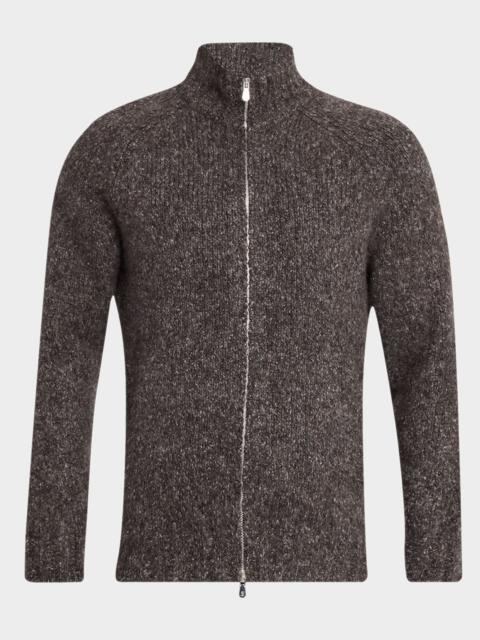 Brunello Cucinelli Men's Cashmere and Silk Melange Full-Zip Cardigan