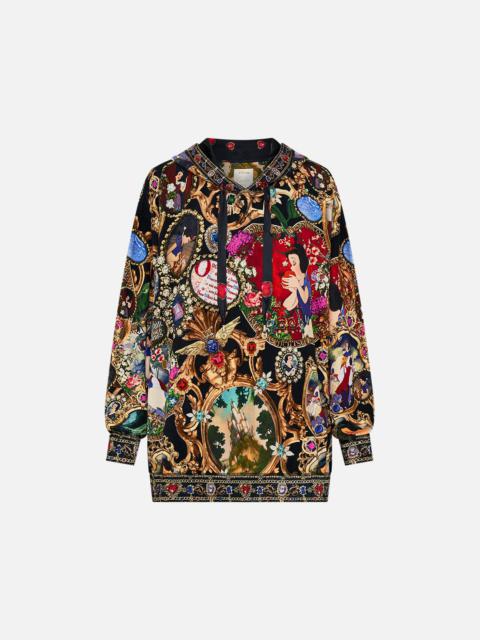 CAMILLA SILK BAND OVERSIZED HOODIE WITH POCKETS