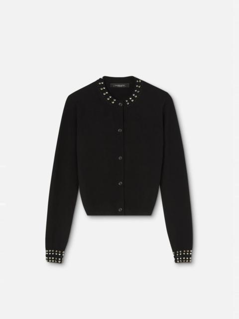 VERSACE Spiked Knit Cardigan