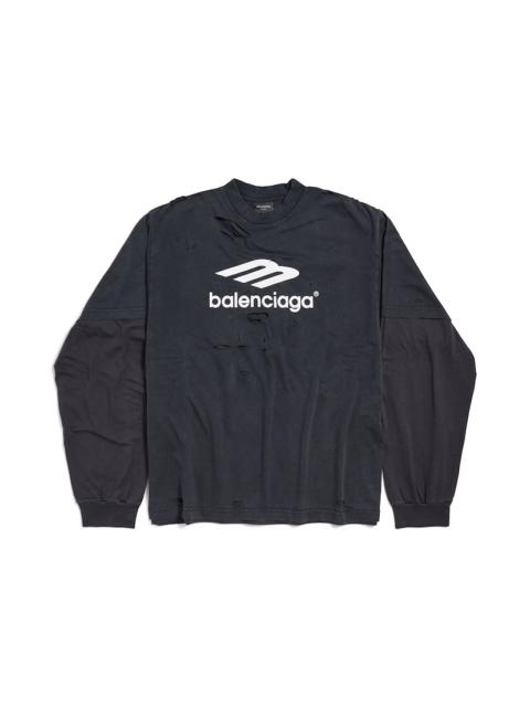 BALENCIAGA Men's 3b Sport Icon Layered T-shirt  Medium Fit in Black