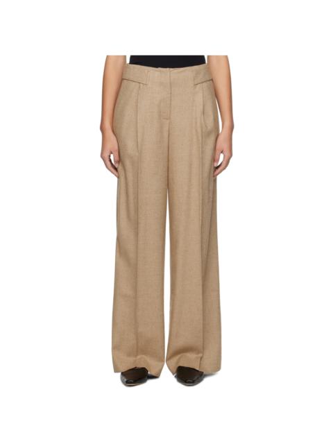 REMAIN Birger Christensen Beige Wide-Leg Trousers