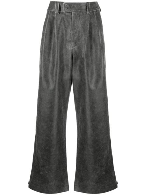 VAQUERA belted suede wide-leg trousers