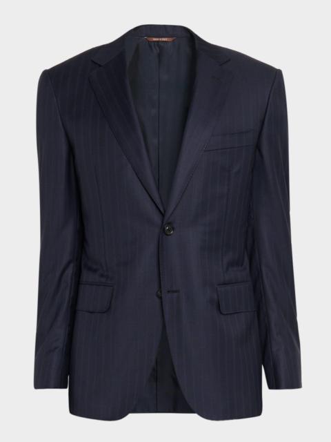 Canali Men's Tonal Stripe Wool Stretch Sport Coat