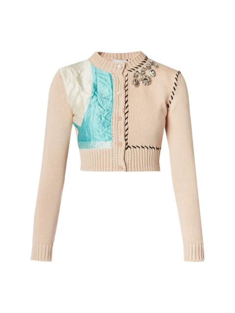 appliquÃ©d cropped cardigan