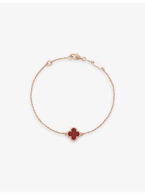 Van Cleef & Arpels Sweet Alhambra rose-gold and carnelian bracelet