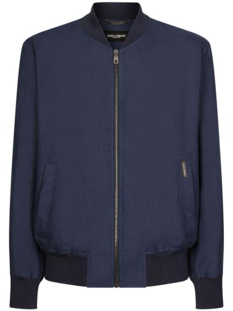 Dolce & Gabbana unlined linen bomber jacket