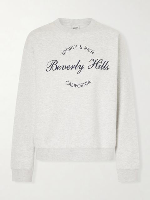 Sporty & Rich Beverly Script Printed Cotton Sweatshirt