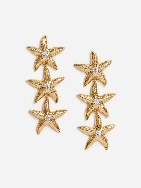 self-portrait Mottled Gold Sea Star Earrings
