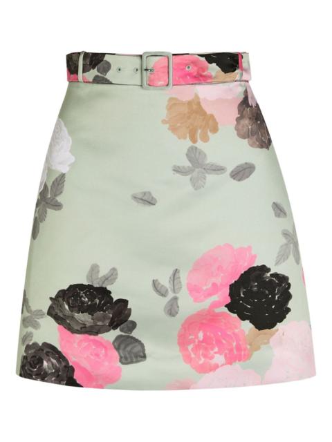 BERNADETTE floral-print belted skirt