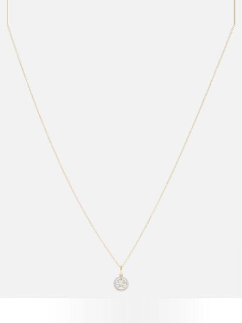 STONE AND STRAND Framed Mosaic 10kt yellow gold necklace with diamonds