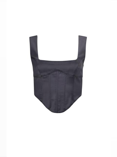 GUIZIO SATIN LACE-UP BUSTIER TOP