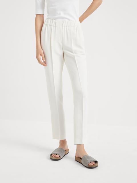 Brunello Cucinelli Silk and acetate crêpe cady tailored jogger trousers