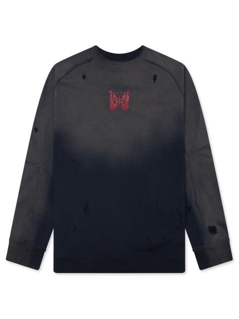 NEEDLES DECONSTRUCTED SWEATSHIRT - NAVY
