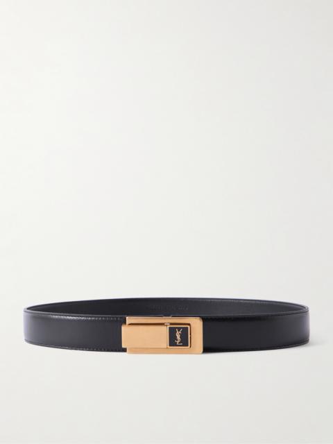 SAINT LAURENT Cassandre Leather Belt