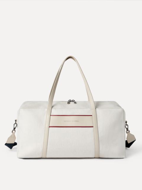 Brunello Cucinelli Cotton and linen canvas bag with logo