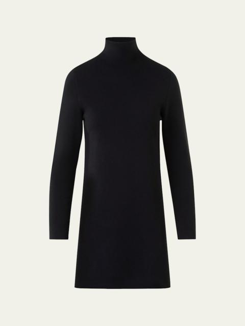 AKRIS Turtleneck Cashmere-Silk Milano Knit Tunic Sweater