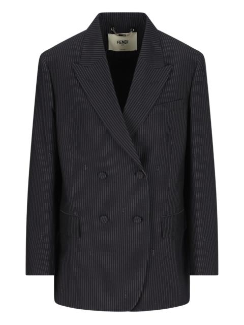 Fendi Pinstripe Flap-pocket Blazer