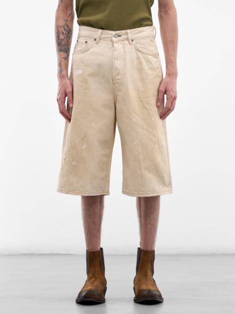 Acne Studios White Distressed Denim Shorts