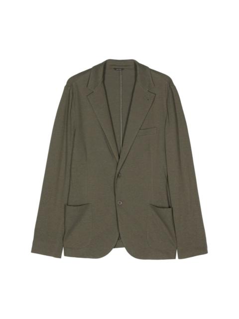 piquÃ©-weave single-breasted blazer