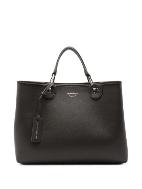 EMPORIO ARMANI Handbag Leather Gray Shopping Bag