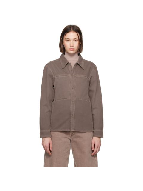 Lemaire Purple Fitted Denim Shirt