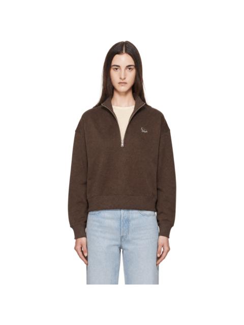 Maison Kitsuné Brown Baby Fox Half Zip Sweatshirt