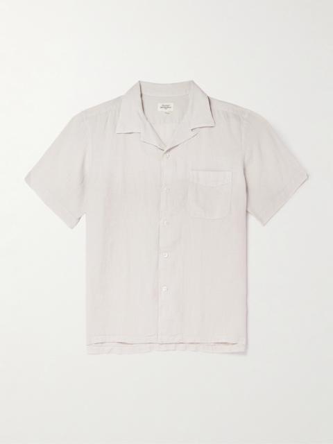 Hartford Palmito Mc Pat Convertible-Collar Linen Shirt