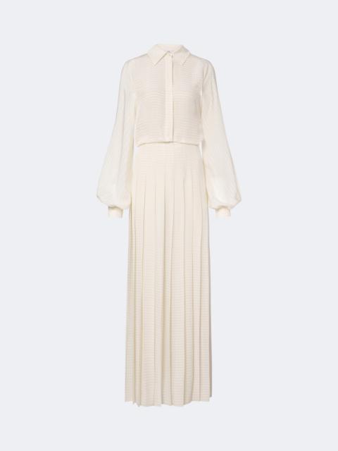 FENDI Plissé silk crêpe maxi dress