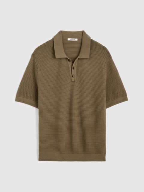Madewell Textured Open-Stitch Polo
