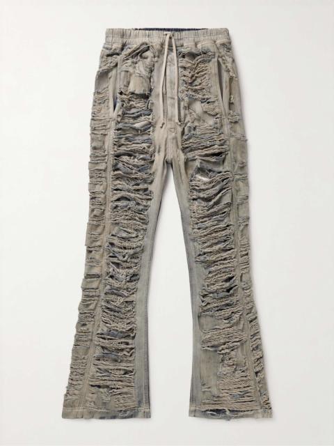 Rick Owens DRKSHDW Pusher Straight-Leg Distressed Drawstring Jeans