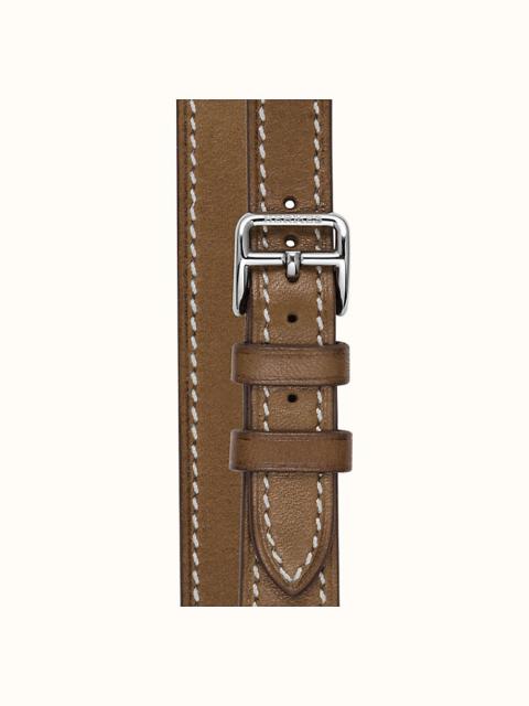 Hermès Heure H Watch Strap Double Tour, 21 x 21 mm, long