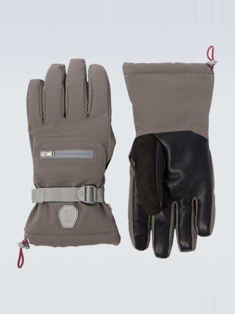 Brunello Cucinelli Leather-trimmed ski gloves