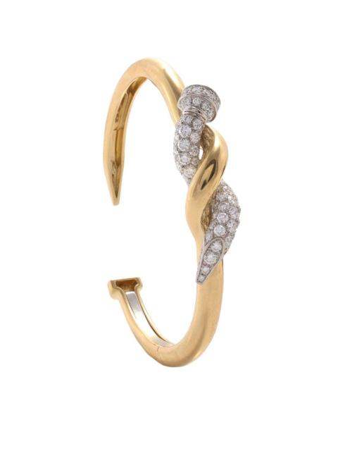 DAVID WEBB Two Tone Twisted Diamond Nail Cuff