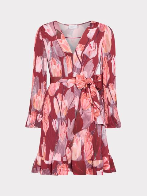 MILLY Liv Printed Pleated Dress