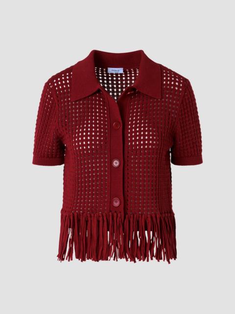 AKRIS Women's Net Cotton Fringe Shirt - Pomegranate