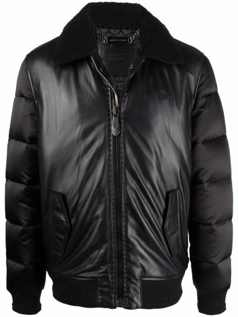 PHILIPP PLEIN padded-leather bomber jacket