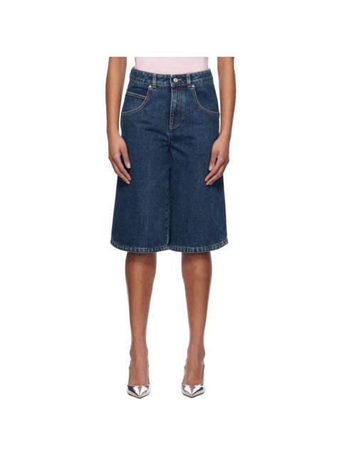 Givenchy Blue Curved Side Denim Shorts