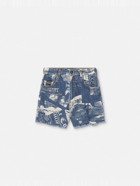 VERSACE JEANS COUTURE Magazine Denim Shorts