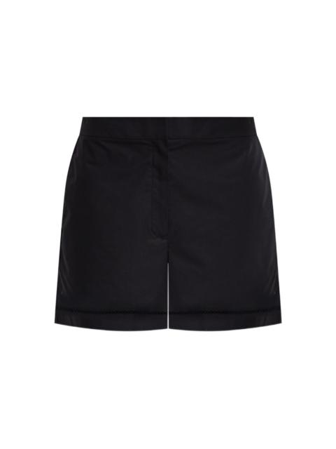 Theory eyelet-detail poplin shorts
