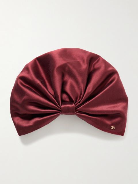 Valentino Gathered Silk-satin Head Scarf